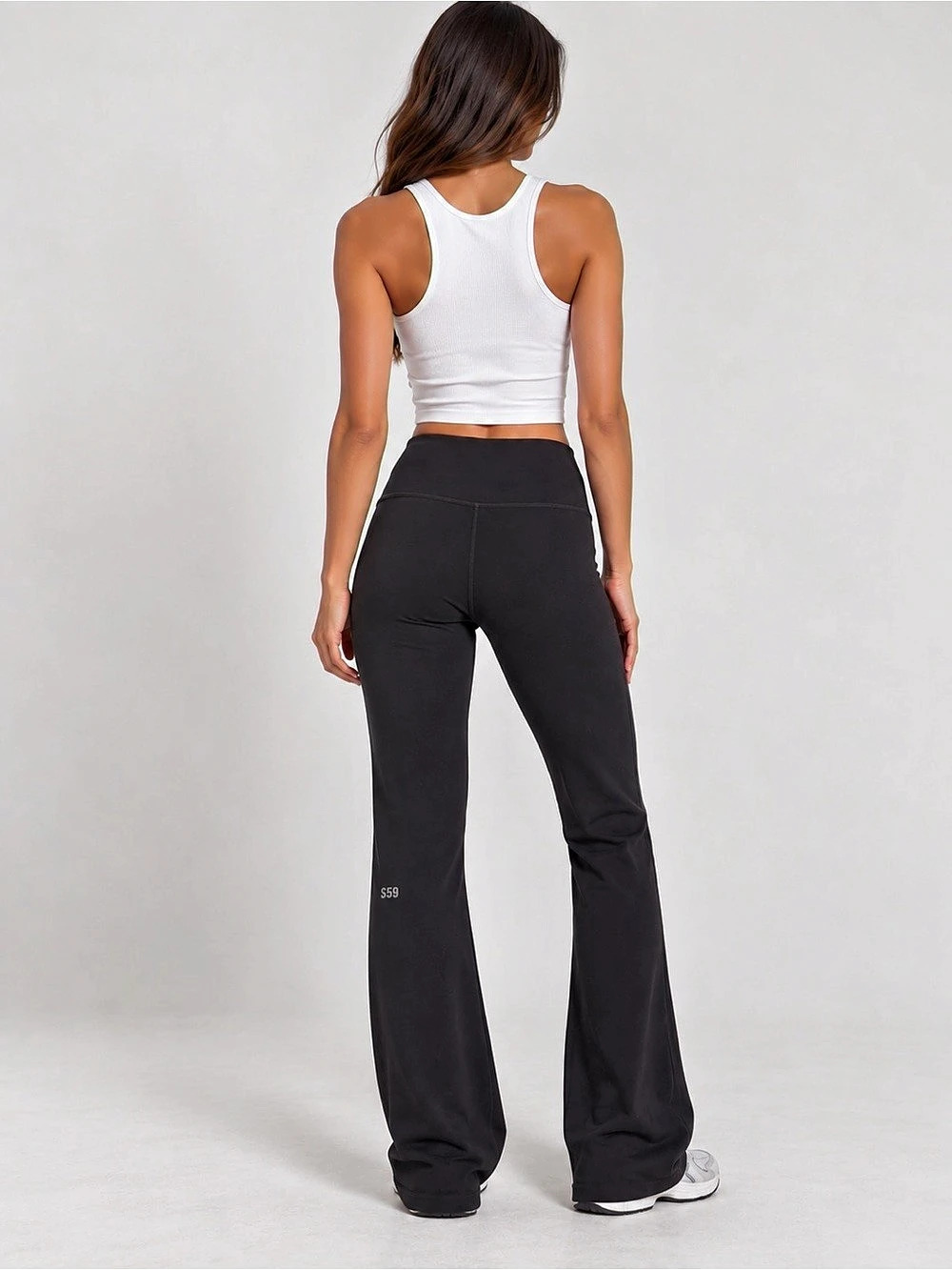 Splits59 Raquel High Waist Supplex Flare Leg Pants Black Small